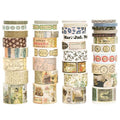 36 Rolls Vintage Washi Tape Pack Retro Arts Adhesive Tapes Wide Chronicle Decorative Masking Tape Sets for Craft, Kids, Scrapbook, DIY, Gift Wrapping (Globetrotting)