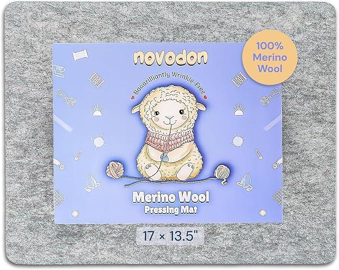 Novodon Merino Wool Pressing Mat for Quilting 17" x 13.5" 100% Merino Wool Pressing Mat for Quilting and Ironing
