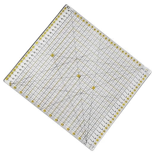 HONEYSEW Quilting Template Ruler Slotted Rulers Sewing Quilt Strip Rulers Guides for Fabric Precise Cutting Quilting Patterns Supplies 12.5"x12.5"