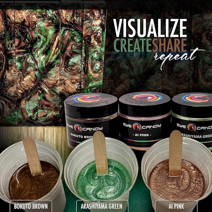 Eye Candy Premium Mica Powder Pigment “Arashiyama Green” (50g) Multipurpose DIY Arts and Crafts Additive | Woodworking, Bath Bombs, Resin, Paint, Epoxy, Soap, Nail Polish (Arashiyama Green, 50G)