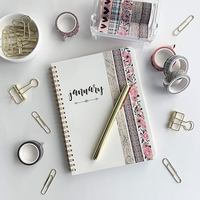 ZYNSHE Washi Tape Set of 16 Rolls of 15 mm Wide Cute Decorative Washi Tape for Journaling, Scrapbook, Washy Crafts, Bullet Journals, Planners, DIY Décor, Gift Wrapping, Craft Supplies (Vintage)