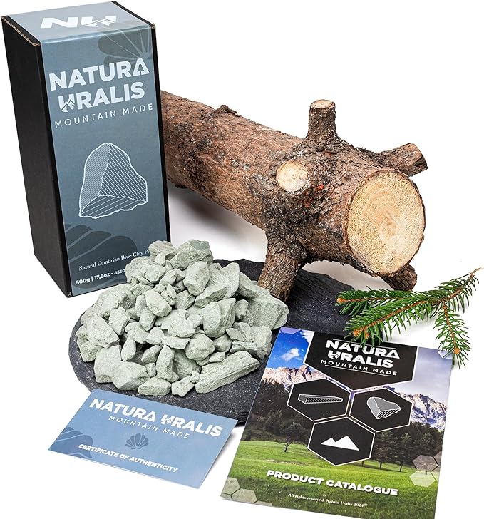 Cambrian Blue Clay | 500g of Natural Blue Clay, Blue-Grey to Pastel Blue - Amazing Crunch, Satisfying Earthy, Velvety and Firm Texture, ASMR Sensation