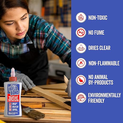 Weldbond Multi-Purpose Glue - The Ultimate Bonding Solution ! Non-Toxic Glue for Wood Glue Glass Mosaic Ceramic Pottery Craft Tile Porcelain Stone Jewelry Fabric Furniture & More. 5.0z /160ml 6-Pack