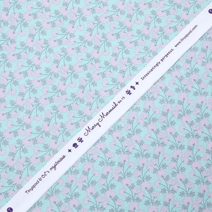 Tinyspool & Co. 100% American Cotton Fabric – 3 Yard Cut Quilting Fabric – Prewashed Preshrunk Yardage for Quilt Backing Borders Binding Sewing Crafts – Merry Mermaid No.15 – Jade Flora