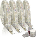 4 Rolls Self Adhesive Crystal Rhinestone Ribbon Diamond Bling Tape with 2 mm Rhinestones Strips Sticker for Arts Crafts Wedding Birthday Party DIY Event Car Phone Decoration (AB)