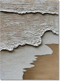 Art Hand Painted 3D Modern Abstract Art Oil Painting White Ocean Wave Landscape Painting 40x28 Inch Home Office Corridor Wall Decoration Art