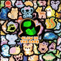 70 Pcs Cartoon Animal Water Bottle Stickers for Kids, Glow in The Dark Cute Neon Vinyl Laptop Decals, Teens Girls Boys Adults Phone Case Skateboard Luggage Decor