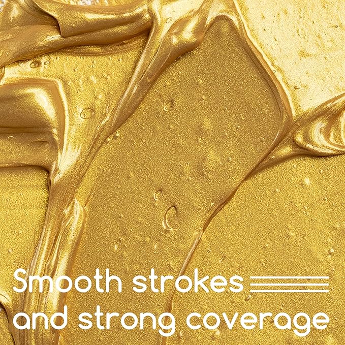 MEEDEN Metallic Gold Acrylic Paint: 1L /33.8 oz Heavy Body Gold Leaf Paints for Canvas Crafts Paintings