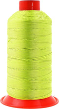 Mandala Crafts Size 207 630D T210 Bonded Nylon Thread - Lime Green 800 YDs Tex 210 Heavy Duty Sewing Threads for Leather, Jeans, Weaving, Outdoor Marine Upholstery