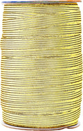 Mandala Crafts 12mm 20 Yds Roll of Metallic Gold Elastic Bands for Sewing - 1/2 Flat Elastics Cord - 1 2 Inch Braided Stretch Straps for Crafting