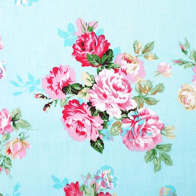 12-Pcs Fat Quarters Fabric Bundles of 100% Soft Cotton, 18" x 22" - Vintage Floral Fabric Squares for Quilting, Patchwork, Quilts, Crafts, Pillow Covers & More - DIY Handmade & Home Décor