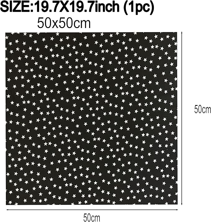 7PCS/lot Black Series Floral Cotton Craft Fabric Textile Quilting Sewing Patchwork Fabric Fat Quarter Bundles for Scrapbooking Cloth Sewing DIY Crafts Pillows and Masks