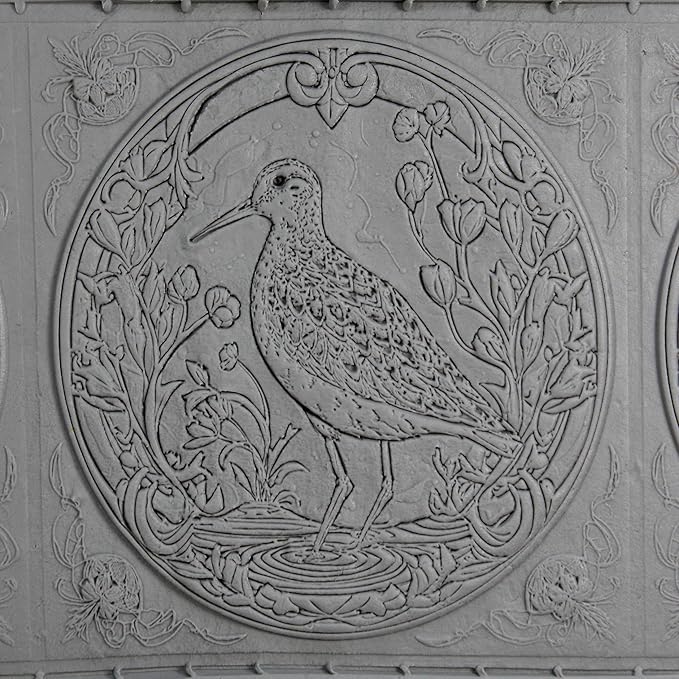 Sandpiper Clay Texture Roller (4") - Bird Set #02 - Embossing Pattern Roller for Polymer & Ceramic Clay, Pottery & Crafts