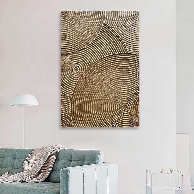 36x24 inch Hand Painted Modern Abstract Oil Painting Gold Thick Texture Wall Art Home Decor