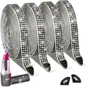 4 Rolls Self Adhesive Crystal Rhinestone Ribbon Diamond Bling Tape with 2 mm Rhinestones Strips Sticker for Arts Crafts Wedding Birthday Party DIY Event Car Phone Decoration (Black)