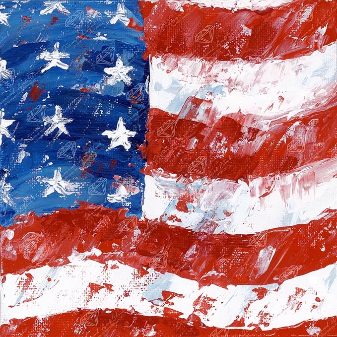 DIAMOND ART CLUB USA Flag Diamond Painting Kit, Fun DIY Crafts for Adults, Round Diamond Art Canvas, 9" x 9"