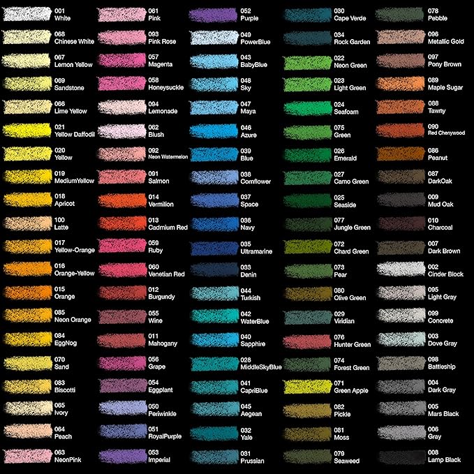 COLOUR BLOCK Soft Pastels for Artists - 100 Colors Square Chalk Pastels Set in Wooden Box - Vibrant Pigments Art Kit for Painting, Drawing, Sketching, Hobbyists, Students.