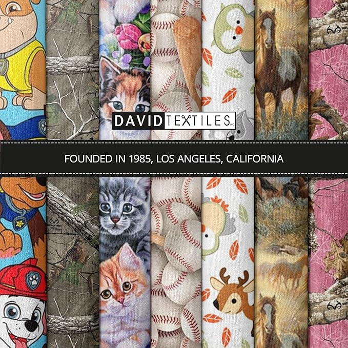 Garden Puppies Print 100% Cotton Fabric Material by The Yard for Sewing, by David Textiles, 44 Inches Wide