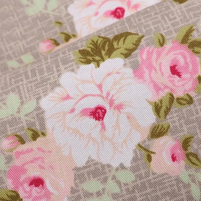 Hanjunzhao 42Pcs 10" Layer Cake Fabric - Vintage Brown Print Cotton Fabric Squares 10x10, Layer Cakes 10 inch Squares for Quilting, Sewing, Quilts, Bags, and Crafts - Light Coffee
