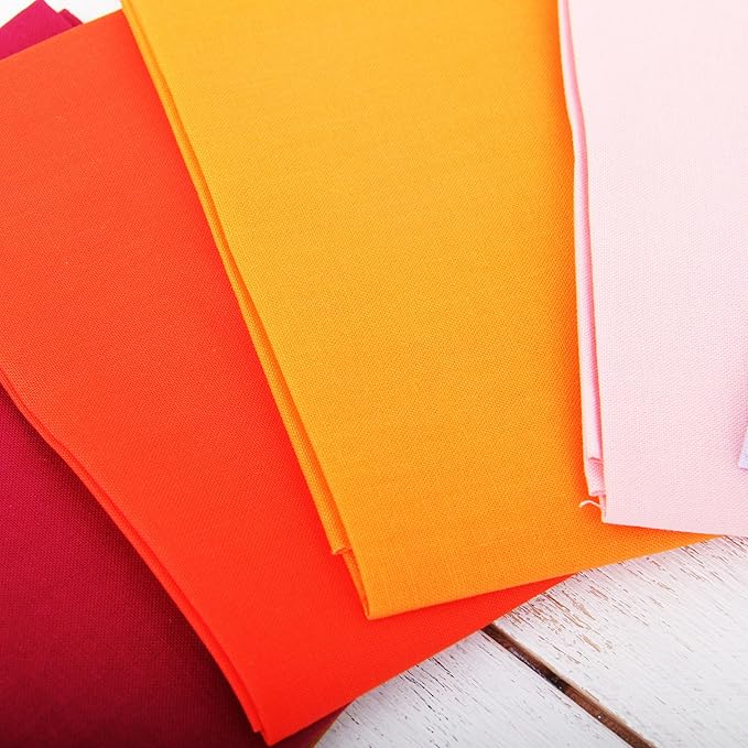 Threadart 24 Fat Quarter Bundle - Rainbow and Pastel Solids 100% Cotton Fabric - Premium 100% Cotton Quilting Fabric - No Duplicates - Full Size Fat Quarters 18"x21"