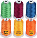 Simthread - 33 Selections - Various Assorted Color Packs of Polyester Embroidery Machine Thread Huge Spool 5500Y for All Sewing Embroidery Machines - 6 Fruit & Garden Colors