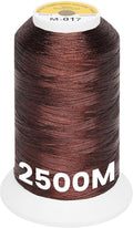 New brothread Single Huge Spool Metallic Embroidery Machine Thread 2500M (2735Y) Each for Commercial and Domestic Embroidery Machines - Clay Brown M-017