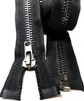 Leekayer #10 25 Inch Separating Jacket Zipper Black Nickel 63.5 cm Metal Zipper for Sewing Crafts Dress Bag Coats Heavy Duty DIY Handmade Replacement Zippers (25" Nickel)