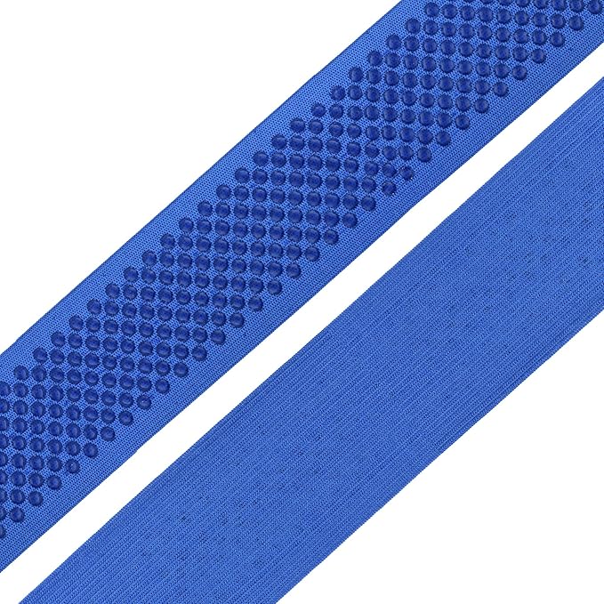 Mandala Crafts 2 Inch Elastic Silicone Gripper Tape for Clothing - 5 Yds Dotted Non Slip Elastic Band for Sewing - Denim Silicone Flat Fabric Stretchy Ribbon Straps
