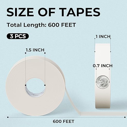 JusArt 3 Packs Artist Tape for Watercolor Paper, 1 inch Wide Total 600FT Long, White Art Tape for Masking, Framing, Painting, Acid Free, Low Tack
