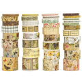 36 Rolls Vintage Washi Tape Pack Retro Arts Adhesive Tapes Wide Chronicle Decorative Masking Tape Sets for Craft, Kids, Scrapbook, DIY, Gift Wrapping (Soul Songs)
