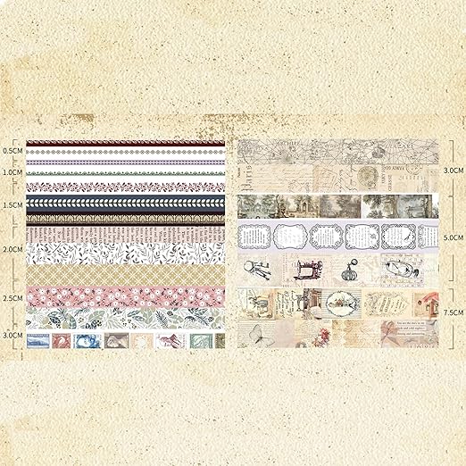 20 Rolls Vintage Washi Tape Set Retro Arts Adhesive Tapes Fleeting Monologue Decorative Masking Tape Sets for Craft, Kids, Scrapbook, DIY, Gift Wrapping (Anna's Letters)