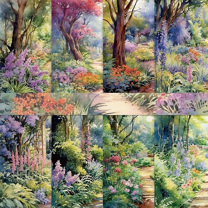 16 Sheets Scrapbook Paper, Vintage Decorative Scrapbook Supplies for Junk Journal Card Making Picture Art Collage DIY 6x6 inches
