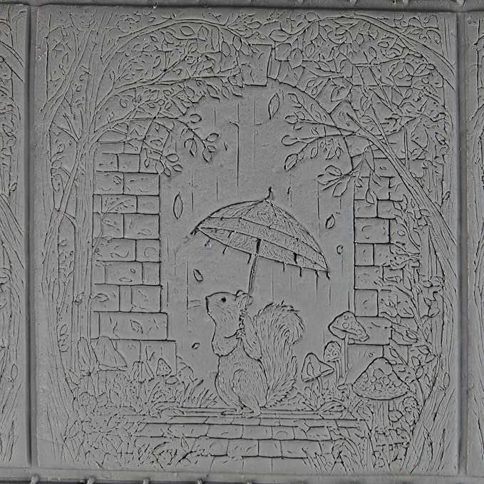 Squirrel Clay Texture Roller (4") - Storybook Set #01 - Embossing Pattern Roller for Polymer & Ceramic Clay, Pottery & Crafts