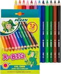 Jolly X-Big Jumbo Colored Pencils; Set of 12, Perfect for Special Needs, Art Therapy, Pre-School and Early Learners, Multicolor (3099-0001)