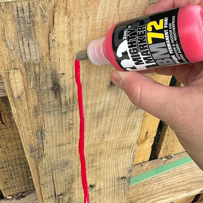 BM-72 Bottle Marker, 2oz (60ml) Alcohol-Based Paint, 1.2mm Steel Ball Tip, Valve Action, Waterproof & Weatherproof, Writes on Rough & Oily Surfaces, Made in USA - 3 Pack