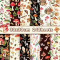 24 Sheets Mushroom Scrapbook Paper Pad Double-Sided Vintage Mushroom Squirrel Plants Moth Patterned Decorative Craft Paper for Card Making Photo Album Journal DIY Craft, 11.8'' x 11.8''