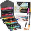 ZSCM 80 Colors Markers for Adult Coloring Books No Bleeding - Duo Tip Brush Pen, Artist Fine & Brush Coloring Markers for Adult Calligraphy, Drawing, Sketching & Journaling