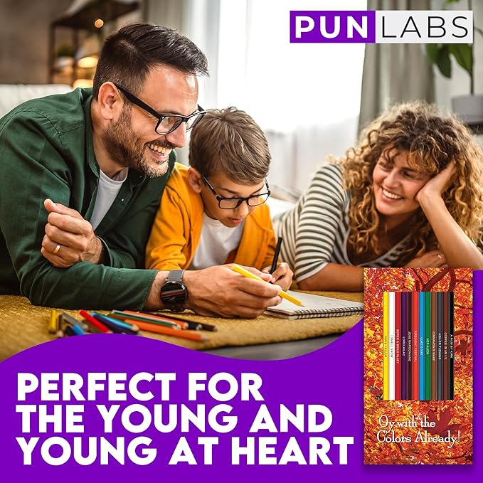 Oy With the Colors Already Colored Pencil Set – 12 Pencils with Fun and Creative Foil-Stamped Designs, Ideal Gifts and Supplies for Creative Minds – Assorted Colors