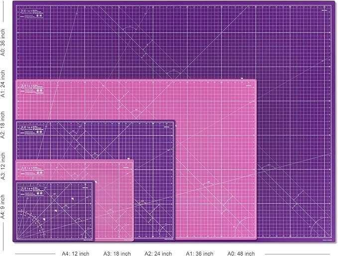 Elan Cutting Mat A1 Pink & Purple, Large Self Healing Cutting Mat 24 x 36 Inch, 5-Ply Craft Board Pink, Hobby Board for Crafts 24x36 Inch