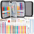 SHAXANO Crochet Hooks Kit with Case, 95-Piece, Ergonomic Crochet Needles Weave Yarn Kits DIY Hand Knitting Art Tools for Beginners and Experienced Crochet Lovers