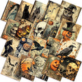 HunnmingRe 20 Pcs 10''x10'' Vintage Halloween Quilting Fabric Square Spooky Gothic Quiltted Fabric Bundle Pumpkin Skull Cat Precuts Printed Patchwork Supplies for Holiday DIY Sewing Craft