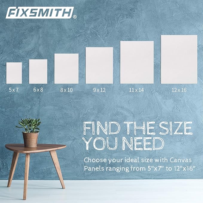 FIXSMITH Canvas Boards for Painting 9x12 Inch, Super Value 24 Pack Paint Canvases, White Blank Canvas Panels, 100% Cotton Primed Canvas for Painting, Painting Art Supplies