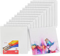Artlicious Canvases for Painting - Pack of 12, 10 x 10 Inch Blank White Canvas Boards - 100% Cotton Art Panels for Oil, Acrylic & Watercolor Paint