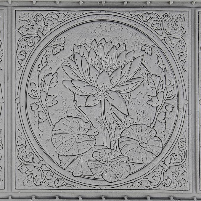Waterlily Clay Texture Roller (4") - Flower Set #02 - Embossing Pattern Roller for Polymer & Ceramic Clay, Pottery & Crafts
