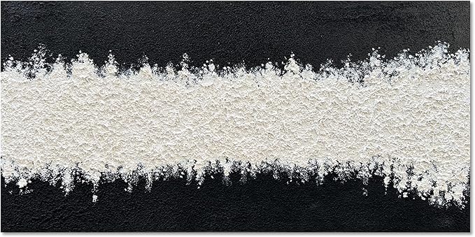 Art Hand-Painted Black and White Wall Art Textured Oil Painting Modern Abstract Art Minimalist Art Painter Home Wall Decoration 24x48 inches