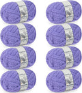 Chunky Yarn for Hand Knitting - #10 Chunky Chenille Yarn, Jumbo Big Thick Chunky Yarns for Crocheting, Super Bulky Chunky Knit Blanket Yarns, 8 Skein (25 yds 8 oz Each Skein), Lavender