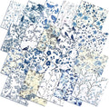 HunnmingRe 20 Pcs 10''x10'' Blue and White Floral Quilting Fabric Square Bundle Chinoiserie Precut Quiltted Fabric Floral Printed Patchwork Supplies for Handmade Patchwork DIY Sewing Material Craft