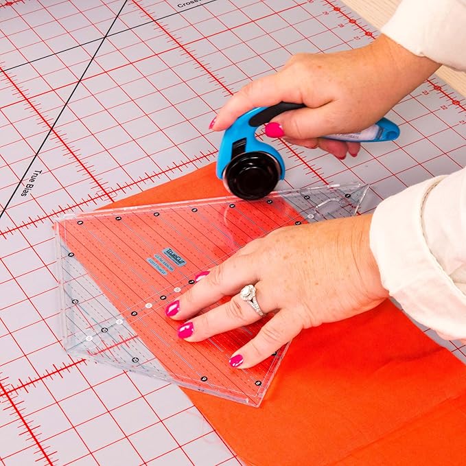 TrueCut Double Sided Self Healing Rotary Cutter Mat | Cutting Mat with 5 Layers of PVC Plastic | Self Healing Rotary Cutting Mat | Easy to See Markings (18"x24" Cutting Mat)