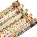 10 Rolls Sakura Washi Tape Set Japanese Arts Adhesive Tapes Gold Silver Foil Decorative Masking Tape Sets for Craft, Kids, Scrapbook, DIY, Gift Wrapping (Cherry Blooms)