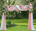 Warm Home Designs Wedding Arch Draping Fabric - 24 Ft Scarves in Dusty Rose & White for Wedding Decoration. AD White & Rose 288”